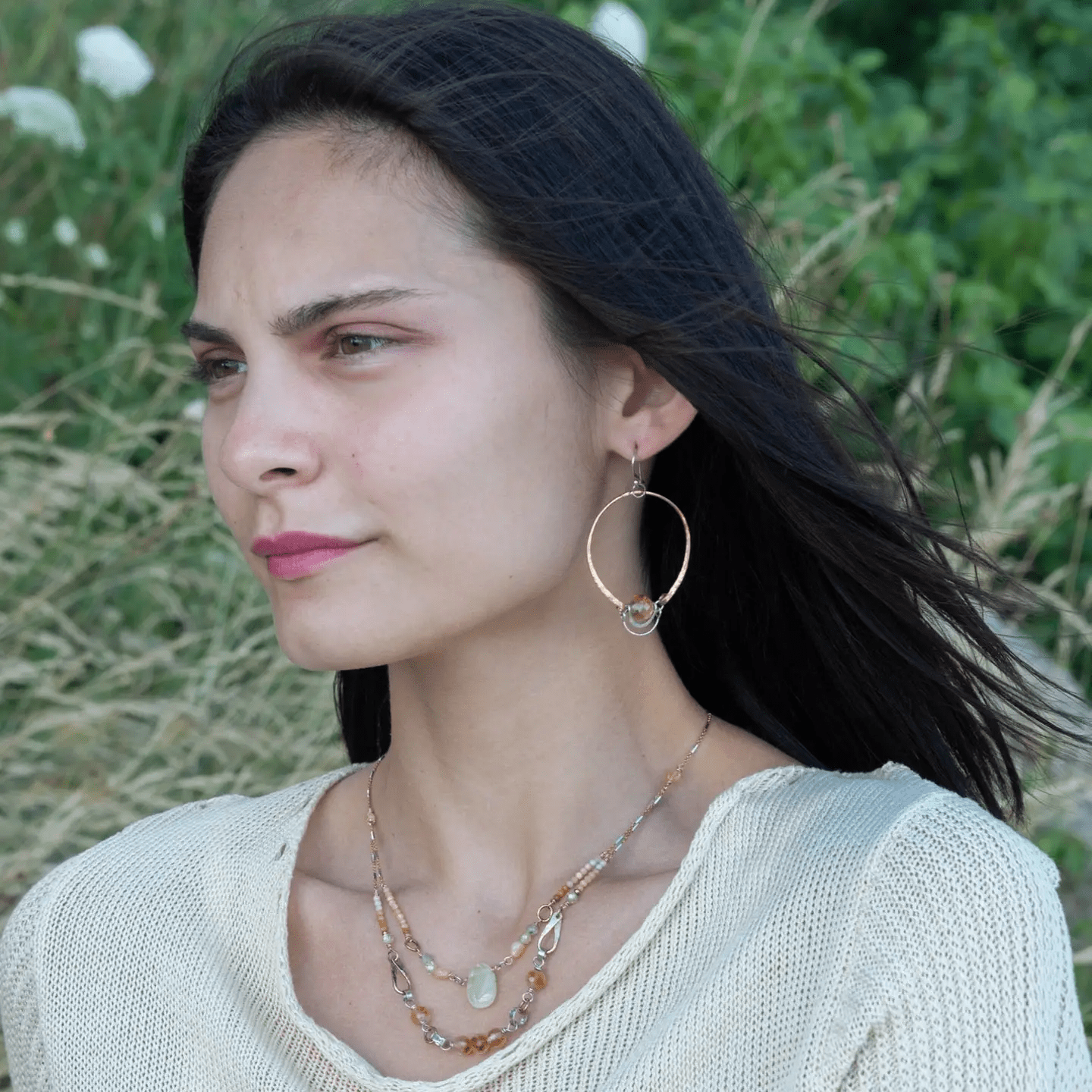Citrine Orb Hoop Earrings - Art by any Means Jewelryproduct_