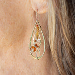Handmade drop earrings featuring radiant citrine gemstones, by Art by any Means Jewelry