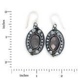 Coal Cameo Hypersthene Hoop Earrings