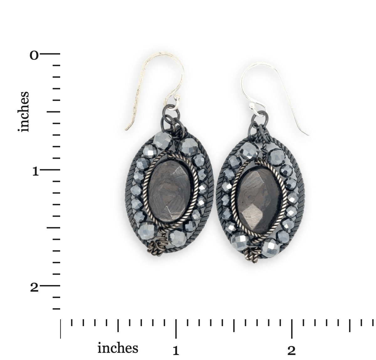 Coal Cameo Hypersthene Hoop Earrings - Art by any Means Jewelryproduct_