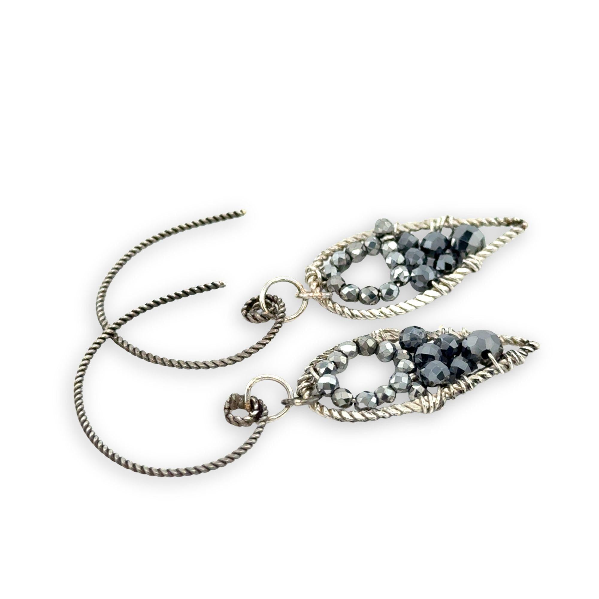 Coal Dagger Pyrite Hoop Earrings E84682 - Art by any Means Jewelryproduct_
