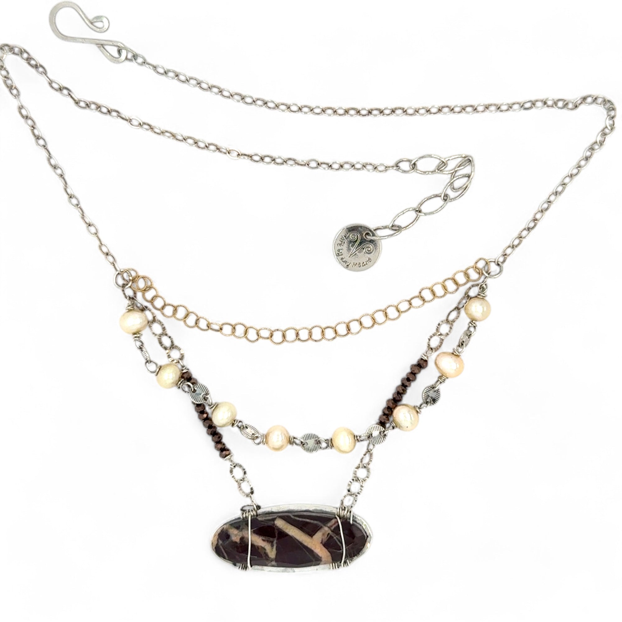 Coffee & Cream Jasper Necklace 83005N - Art by any Means Jewelryproduct_