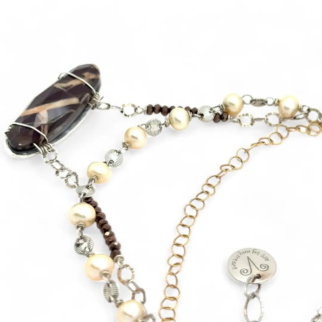 Coffee & Cream Jasper Necklace 83005N - Art by any Means Jewelryproduct_