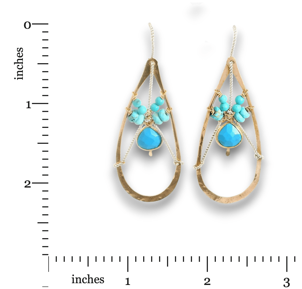 Connectivity Turquoise Continuous Wire Earrings - Art by any Means Jewelryproduct_