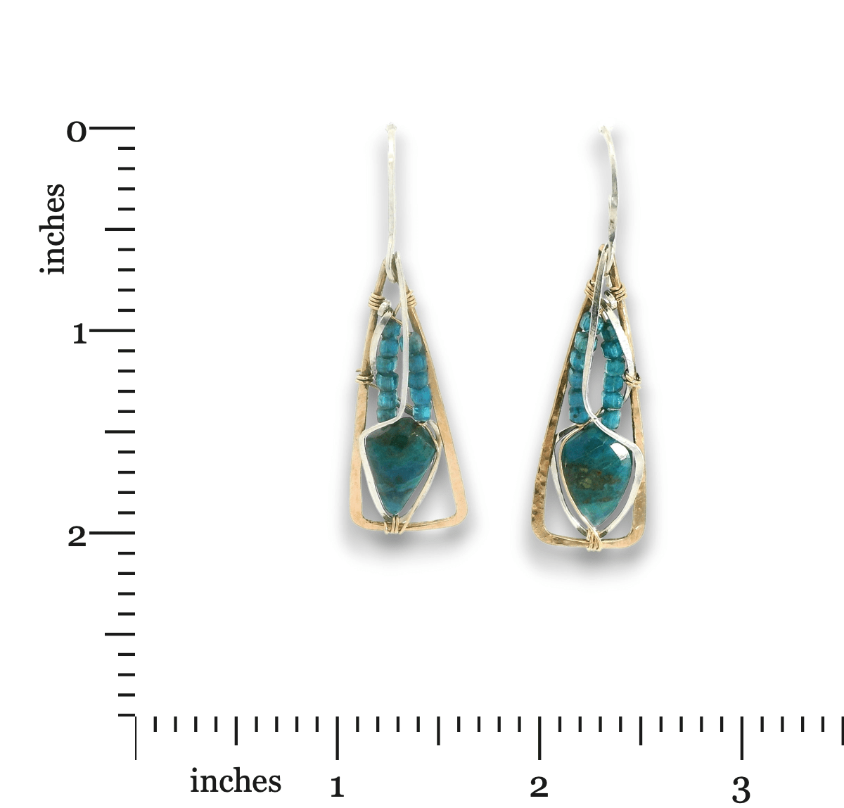 Contemplation Chrysocolla Earrings Continuous Wire Earrings - Art by any Means Jewelryproduct_