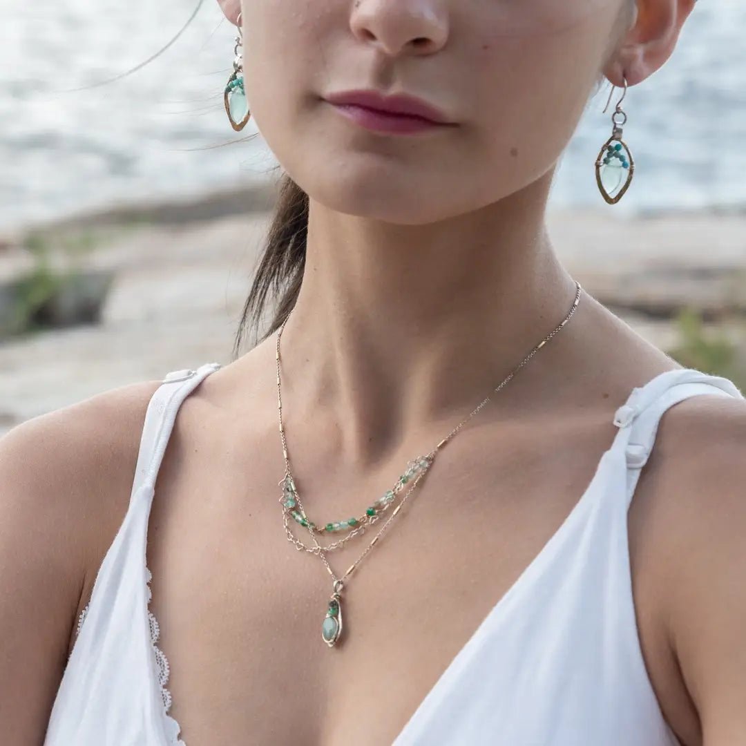Cut Grass Jade Necklace 83080N - Art by any Means Jewelryproduct_