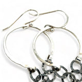 Silver Motif Hoop Earrings E82696