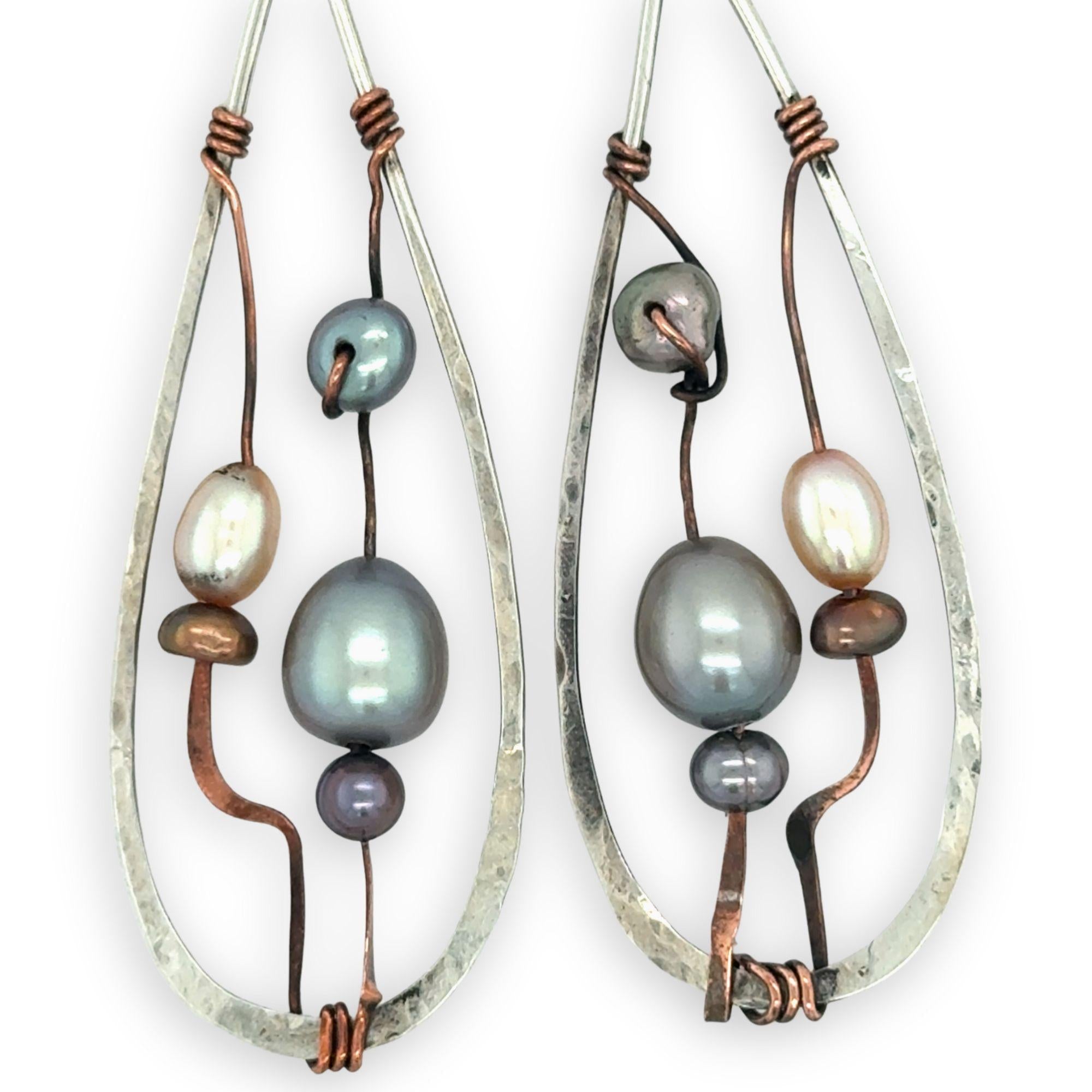 Deconstructed Pearl Earrings - Art by any Means Jewelryproduct_