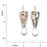 Directional Pink Opal Continuous Wire Earrings