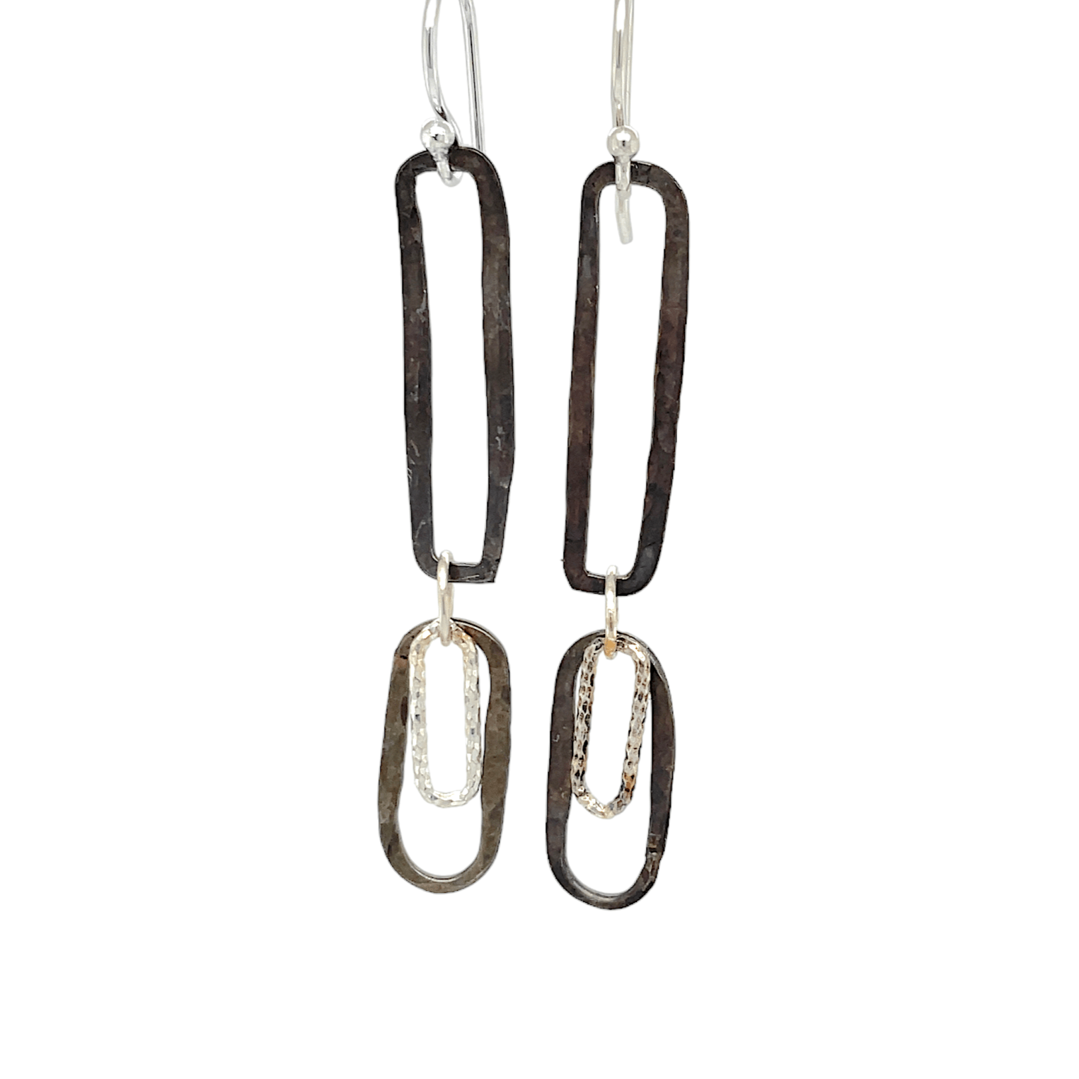 Double Link Sterling Silver Earrings E82636 - Art by any Means Jewelryproduct_