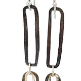 Double Link Sterling Silver Earrings E82636