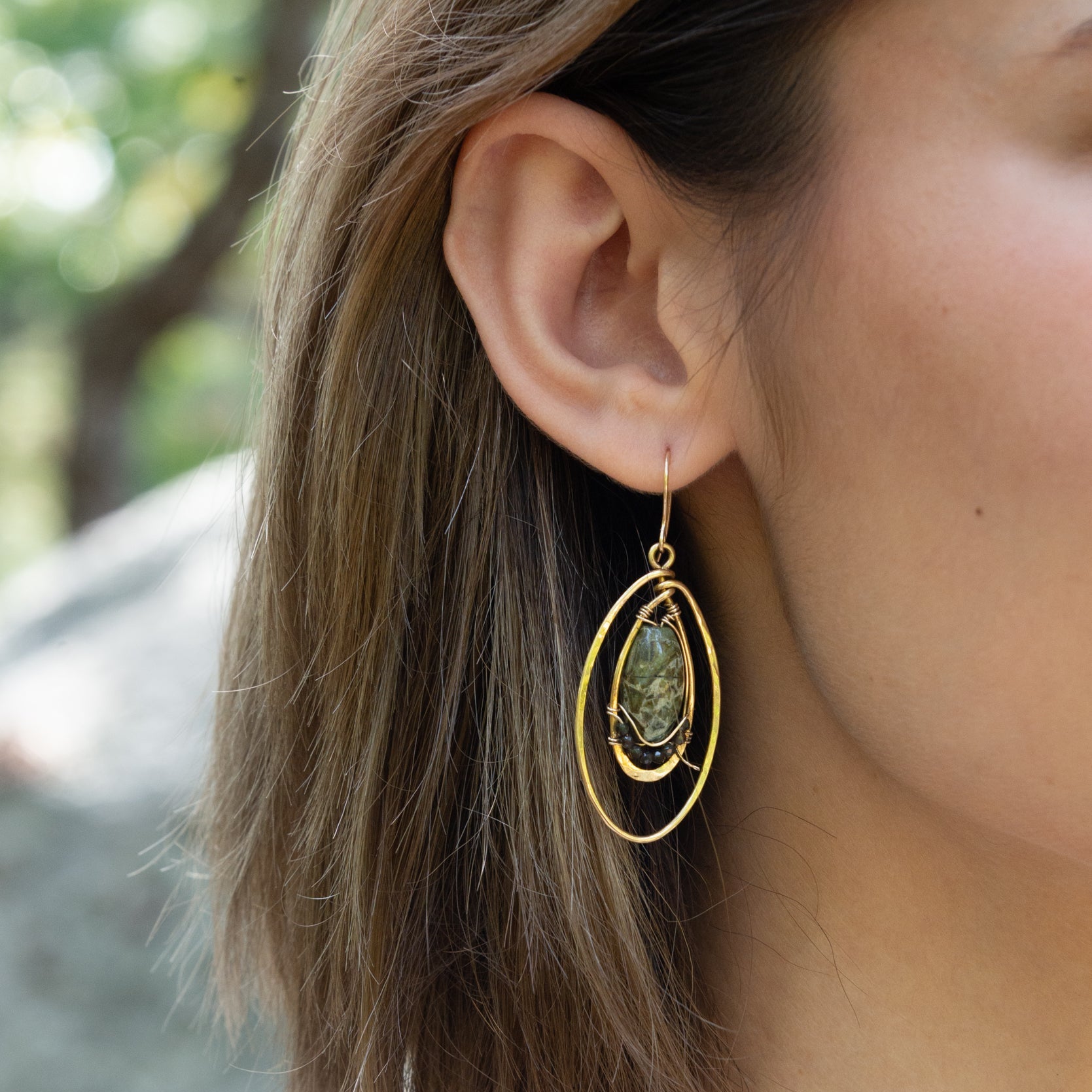 Elliptic Rhyolite Hoop Earrings - Art by any Means Jewelry#product_