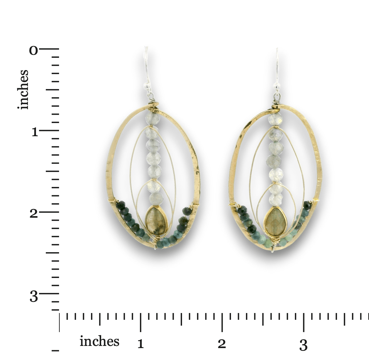 Elliptical Apatite Continuous Wire Earrings - Art by any Means Jewelryproduct_