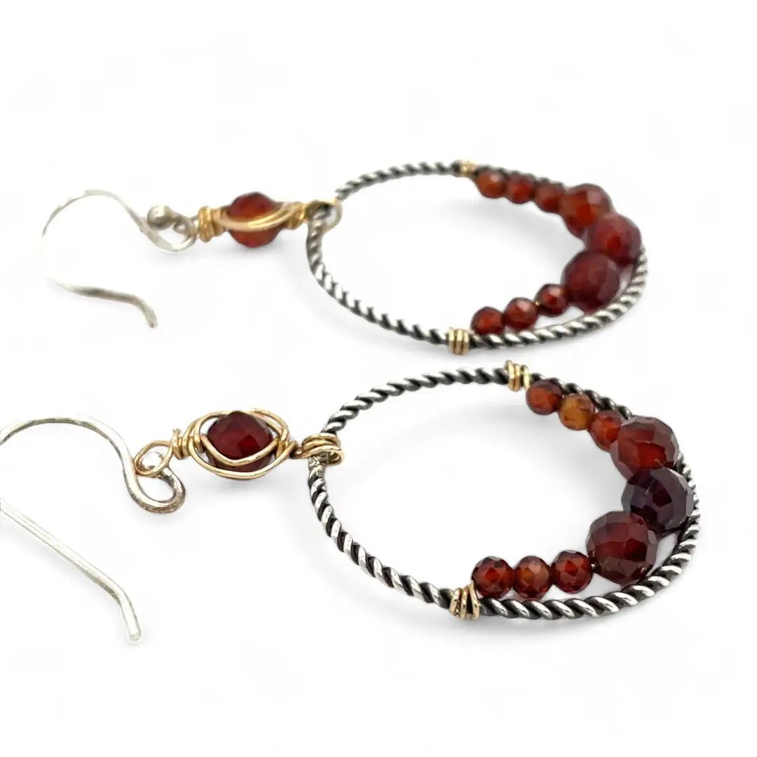 Ember Garnet Hoop Earrings E82596 - Art by any Means Jewelryproduct_