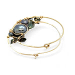 Embroidered Olive Pearl Hoop Earrings E83526 - Art by any Means Jewelryproduct_