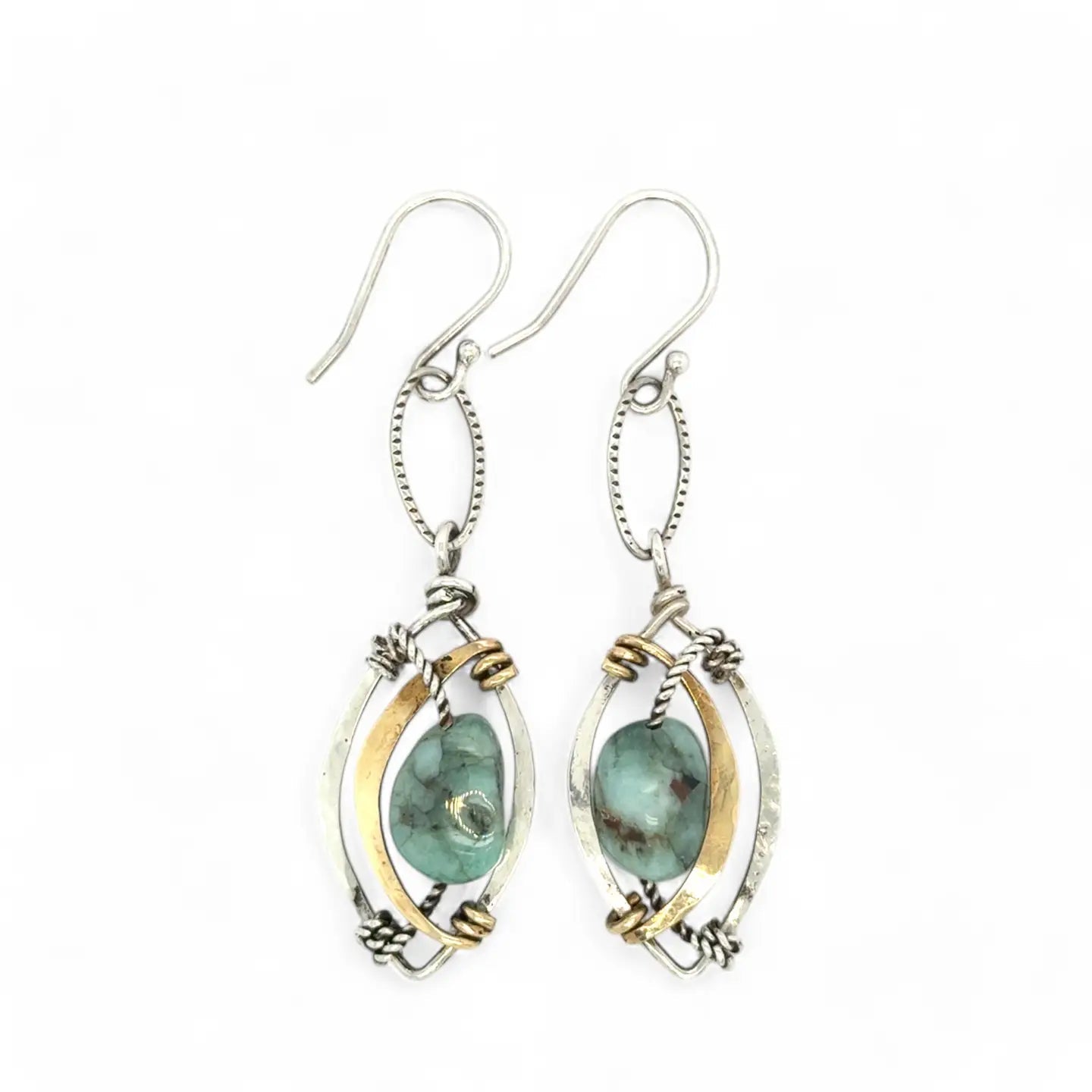 Emerald Nugget Earrings E84056 - Art by any Means Jewelryproduct_