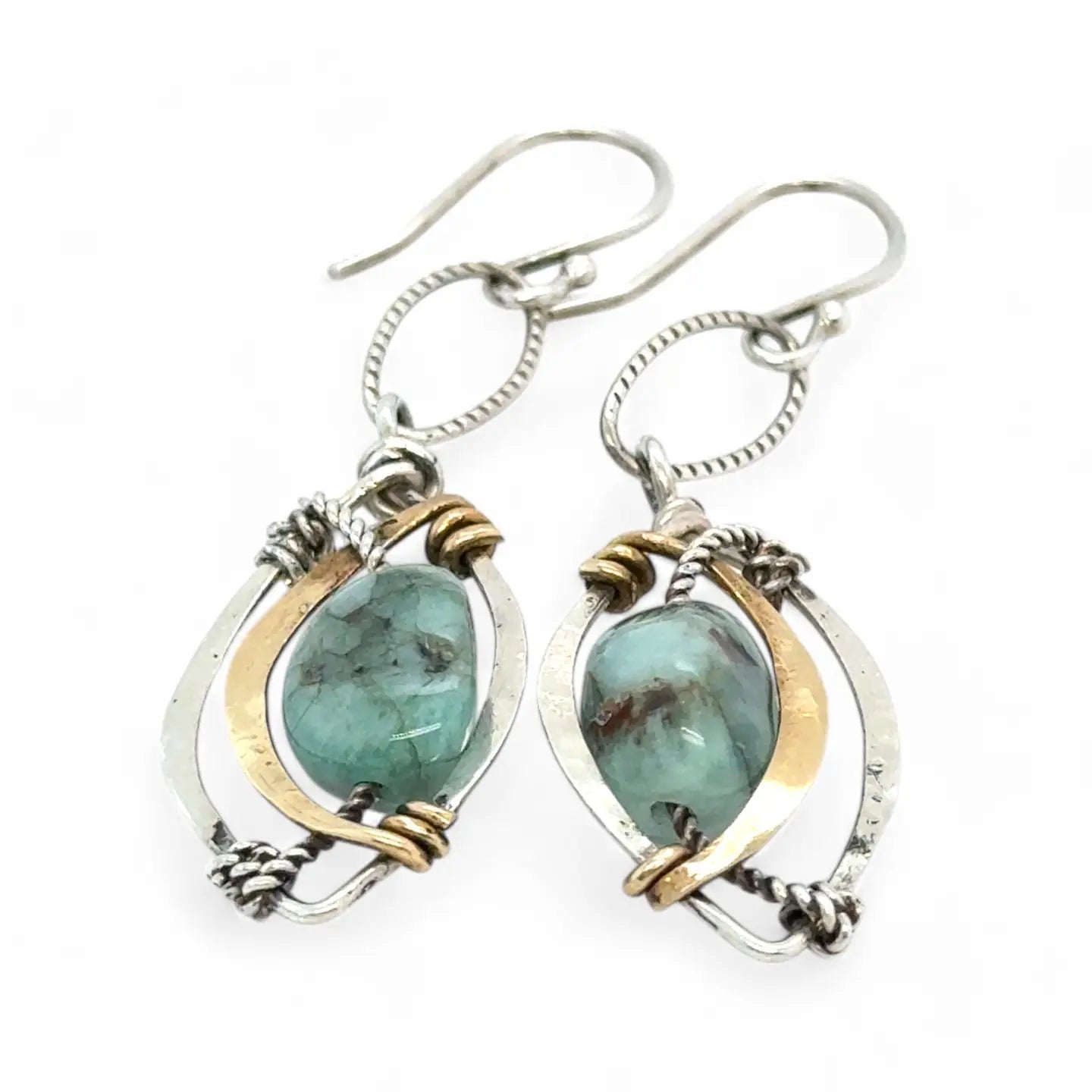 Emerald Nugget Earrings E84056 - Art by any Means Jewelryproduct_