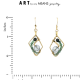 Emerald Trajectory Geometric Earrings