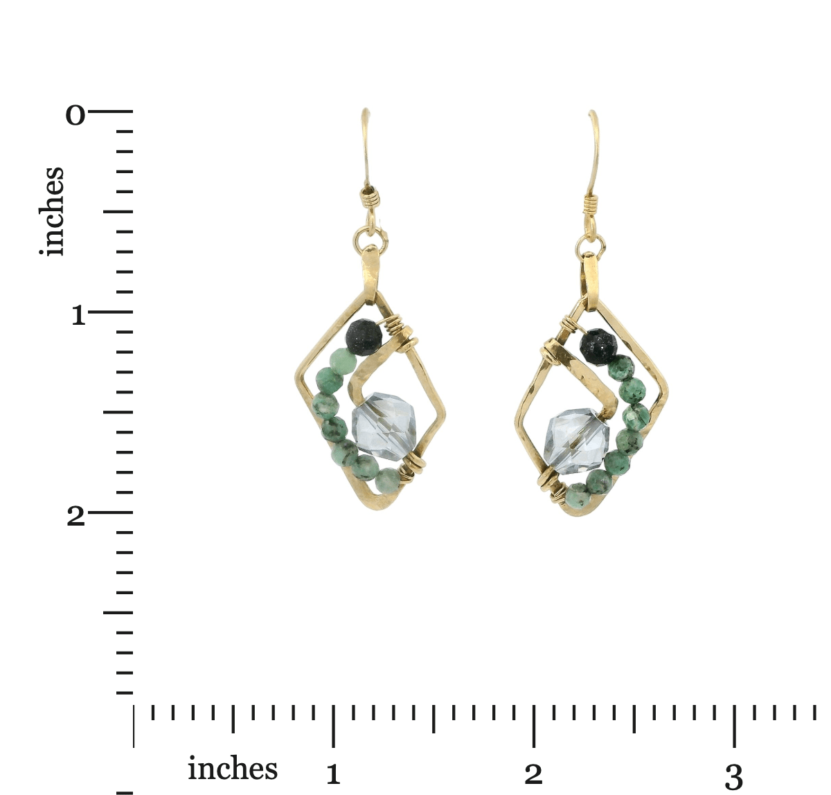 Emerald Trajectory Geometric Earrings - Art by any Means Jewelryproduct_