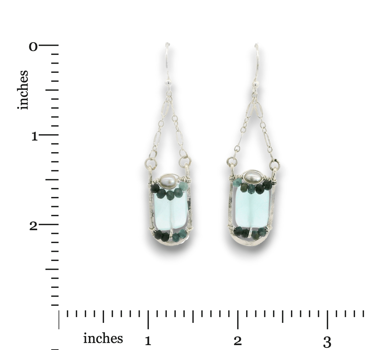 Encapsulated Chalcedony Chain Earrings - Art by any Means Jewelryproduct_