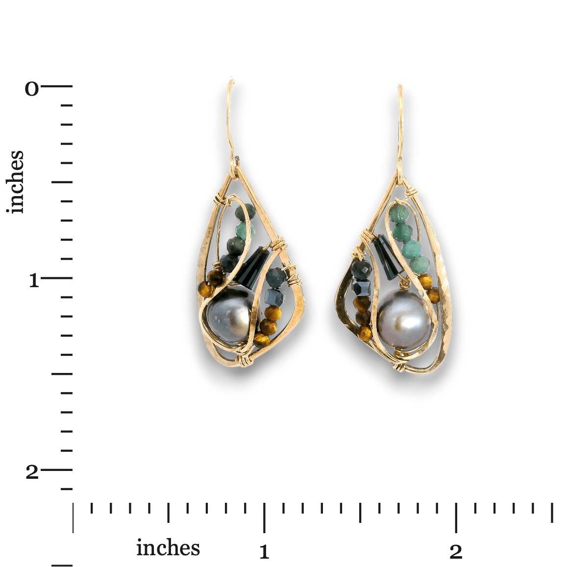 Handmade drop earrings featuring freshwater pearls, by Art by any Means Jewelry