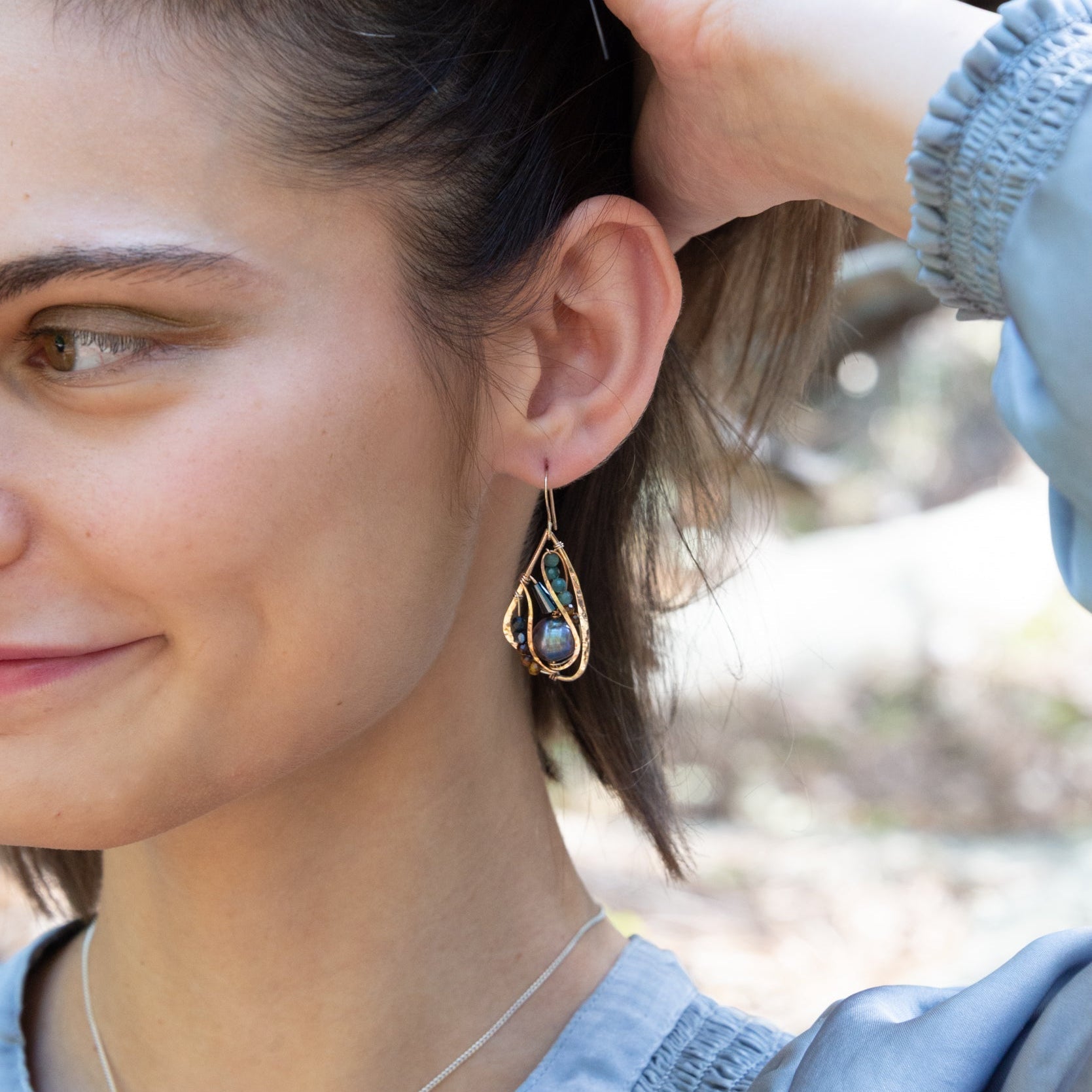 Evening Wing Pearl Drop Earrings - Art by any Means Jewelry#product_