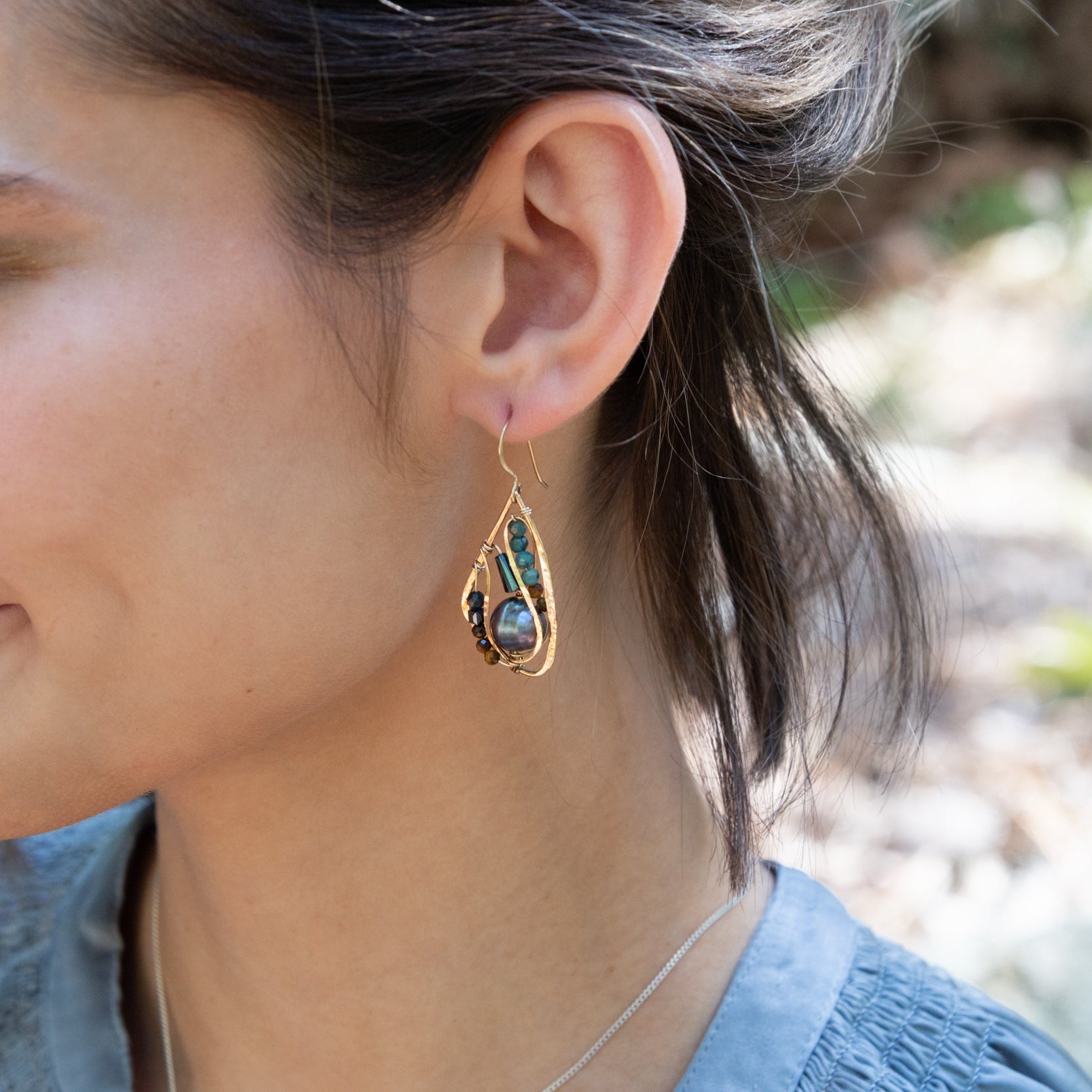 Evening Wing Pearl Drop Earrings - Art by any Means Jewelry#product_