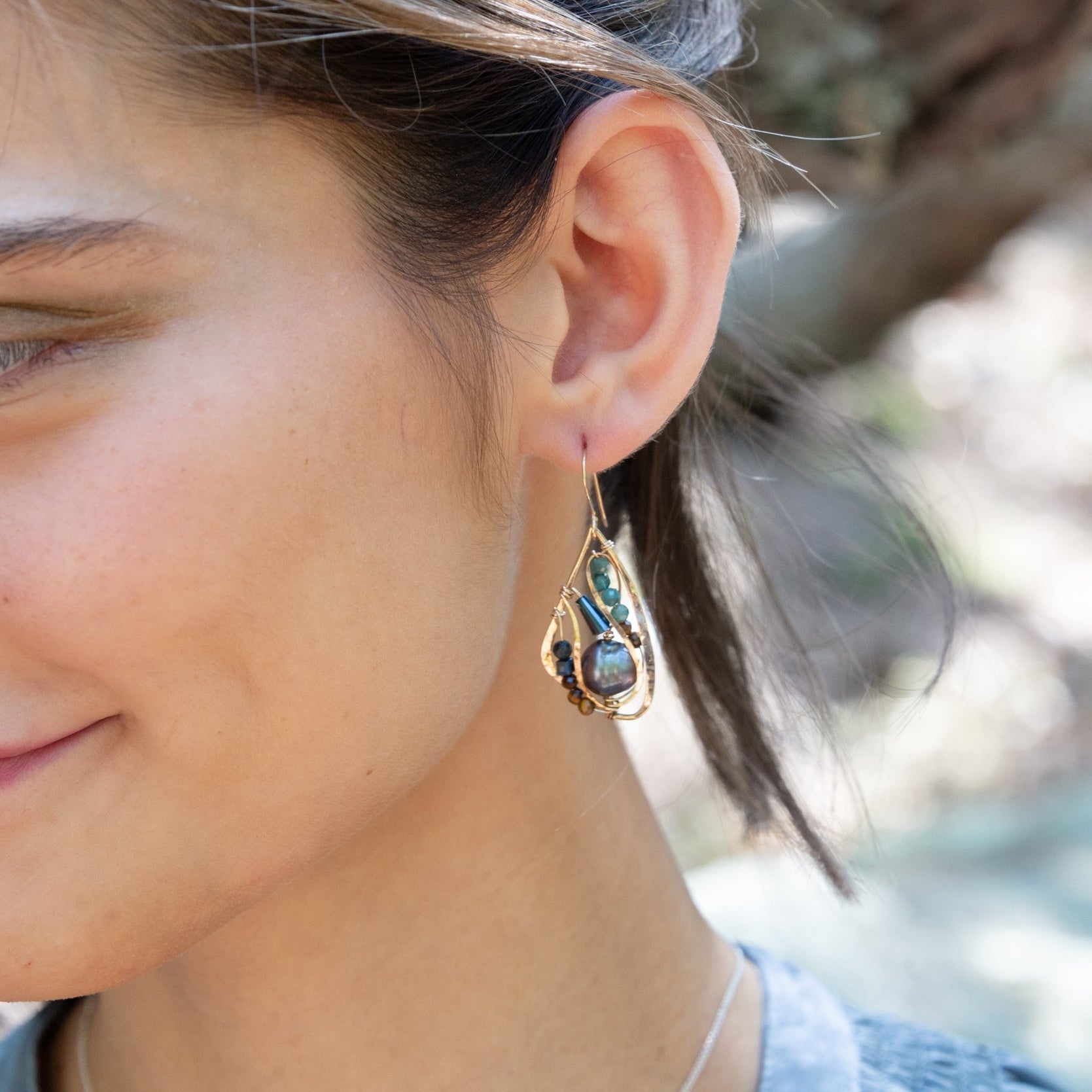 Evening Wing Pearl Drop Earrings - Art by any Means Jewelry#product_