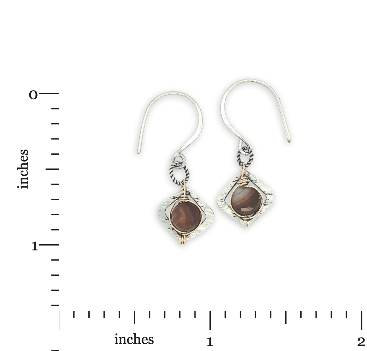 Fawn Agate Charm Hoop Earrings - Art by any Means Jewelryproduct_