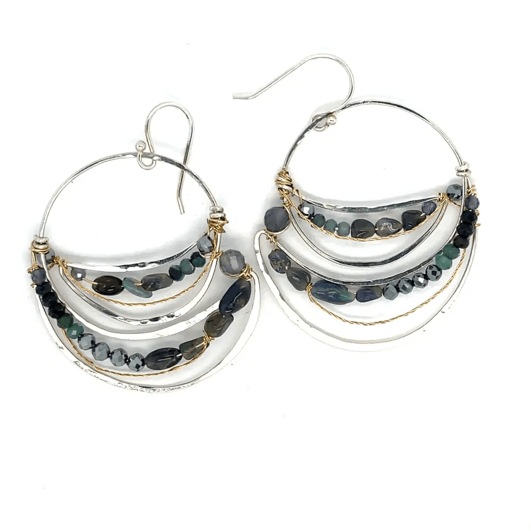 Feeling Blue Opal Hoop Earrings E82652 - Art by any Means Jewelryproduct_