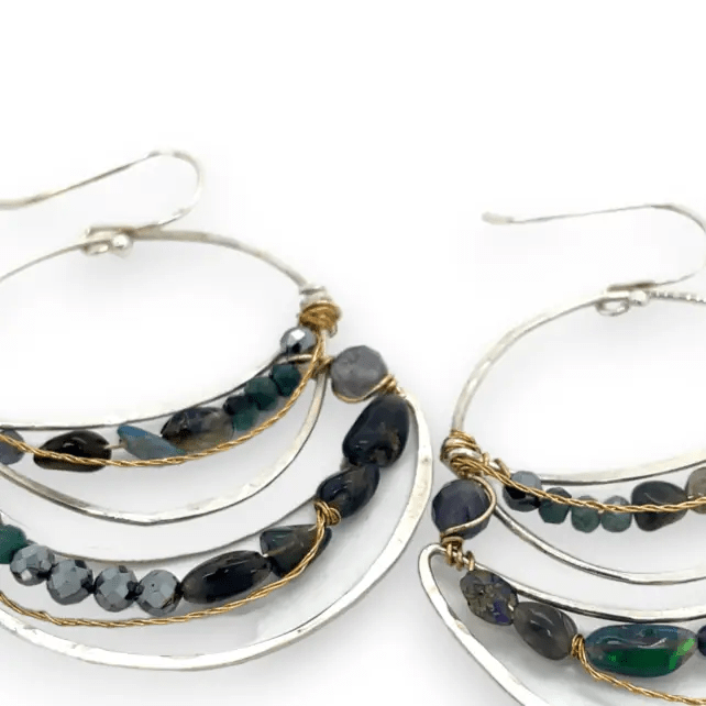 Feeling Blue Opal Hoop Earrings E82652 - Art by any Means Jewelryproduct_
