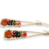 Fire Agate Stack Earrings - Art by any Means Jewelryproduct_