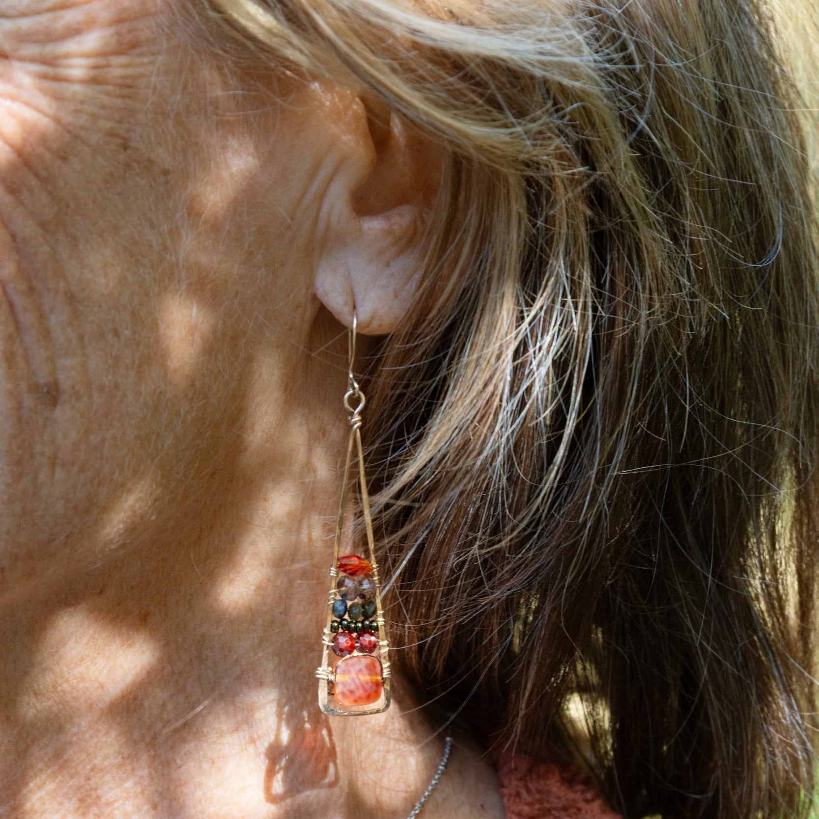 Fire Agate Stack Earrings - Art by any Means Jewelry#product_