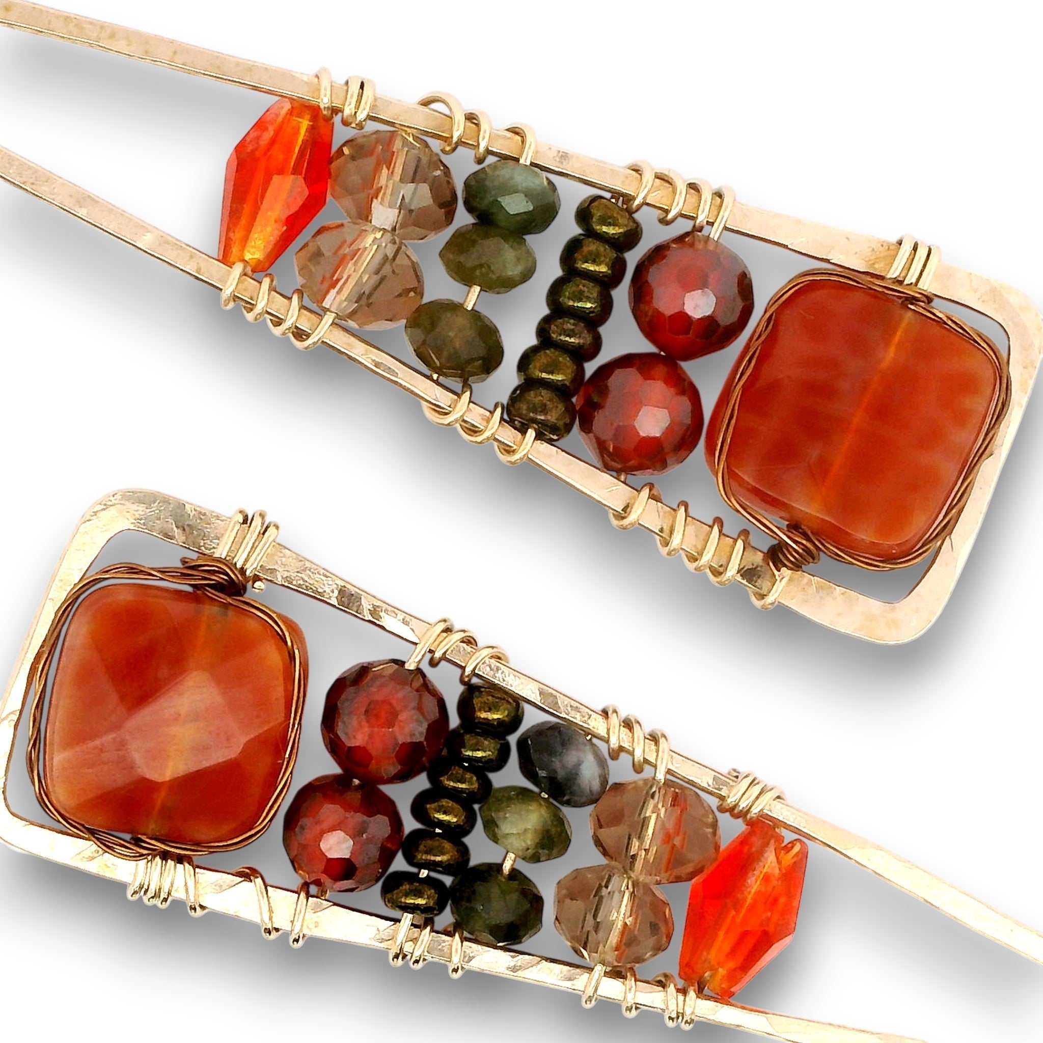 Fire Agate Stack Earrings - Art by any Means Jewelryproduct_