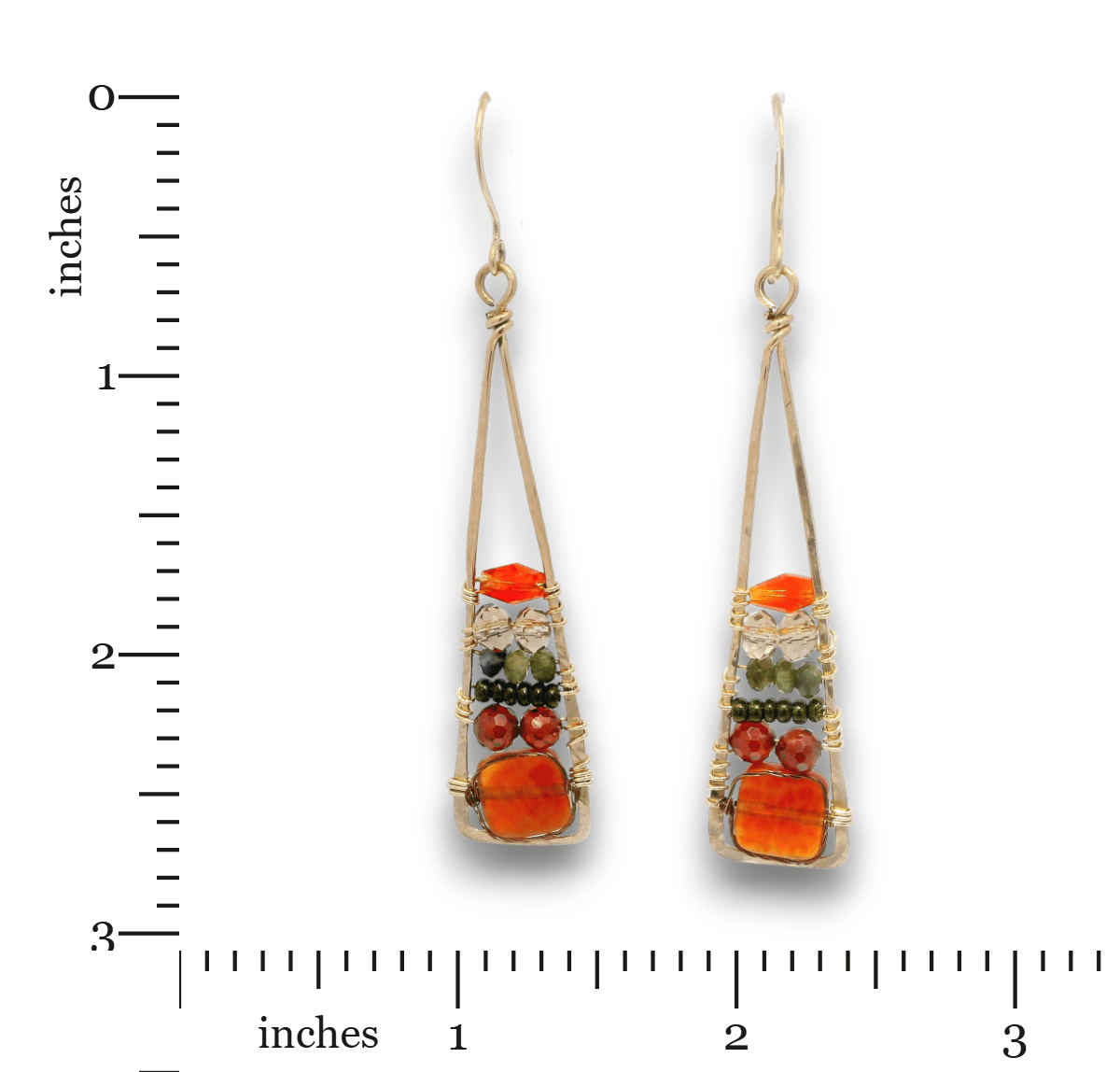 Fire Agate Stack Earrings - Art by any Means Jewelryproduct_