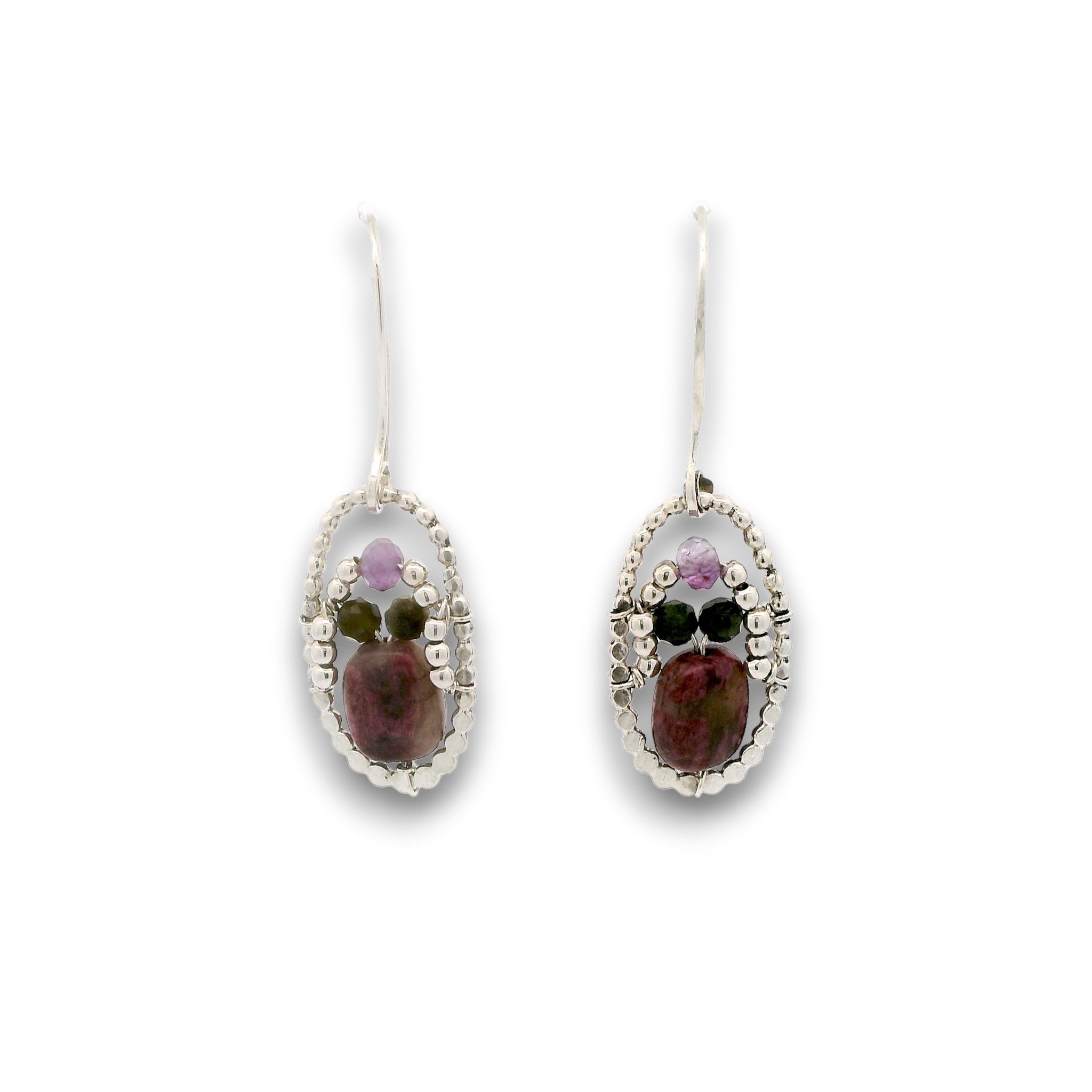 Floral Sphere Ruby Earrings E85029 - Art by any Means Jewelryproduct_