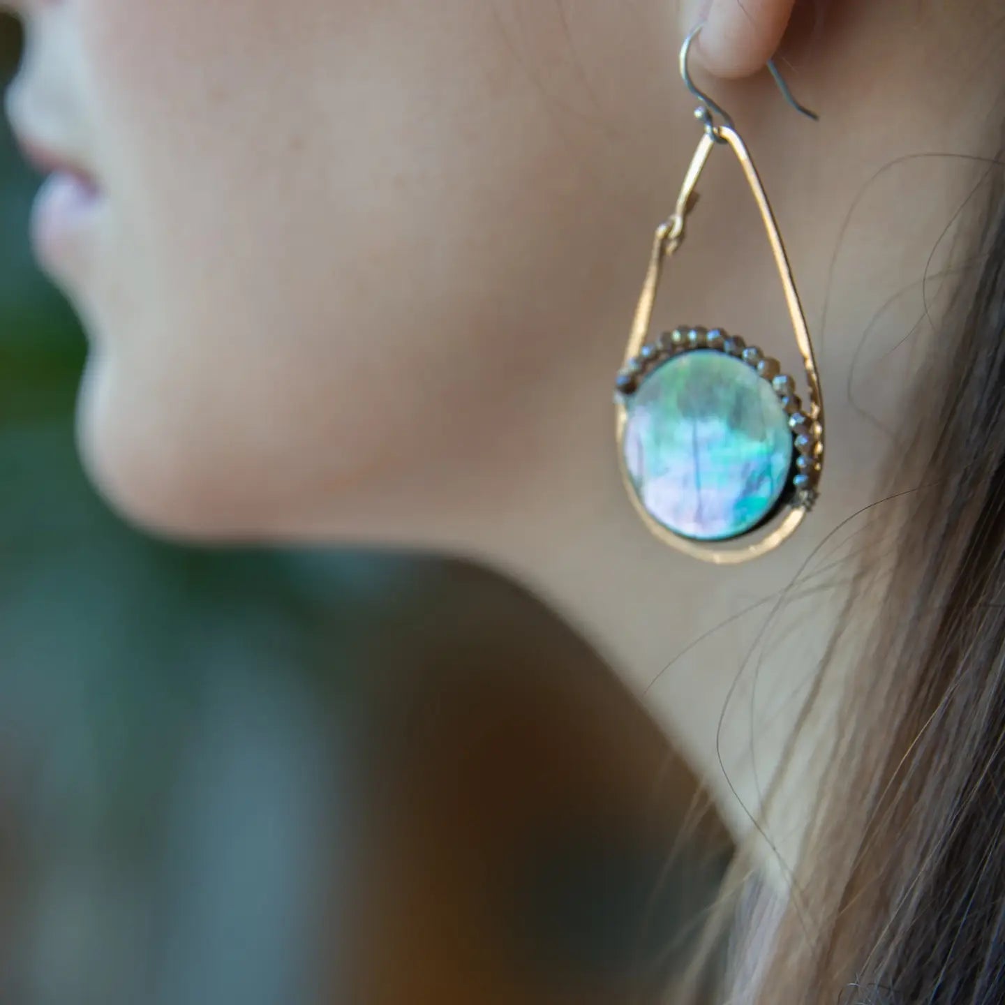 Full Moon Abalone Earrings - Art by any Means Jewelryproduct_