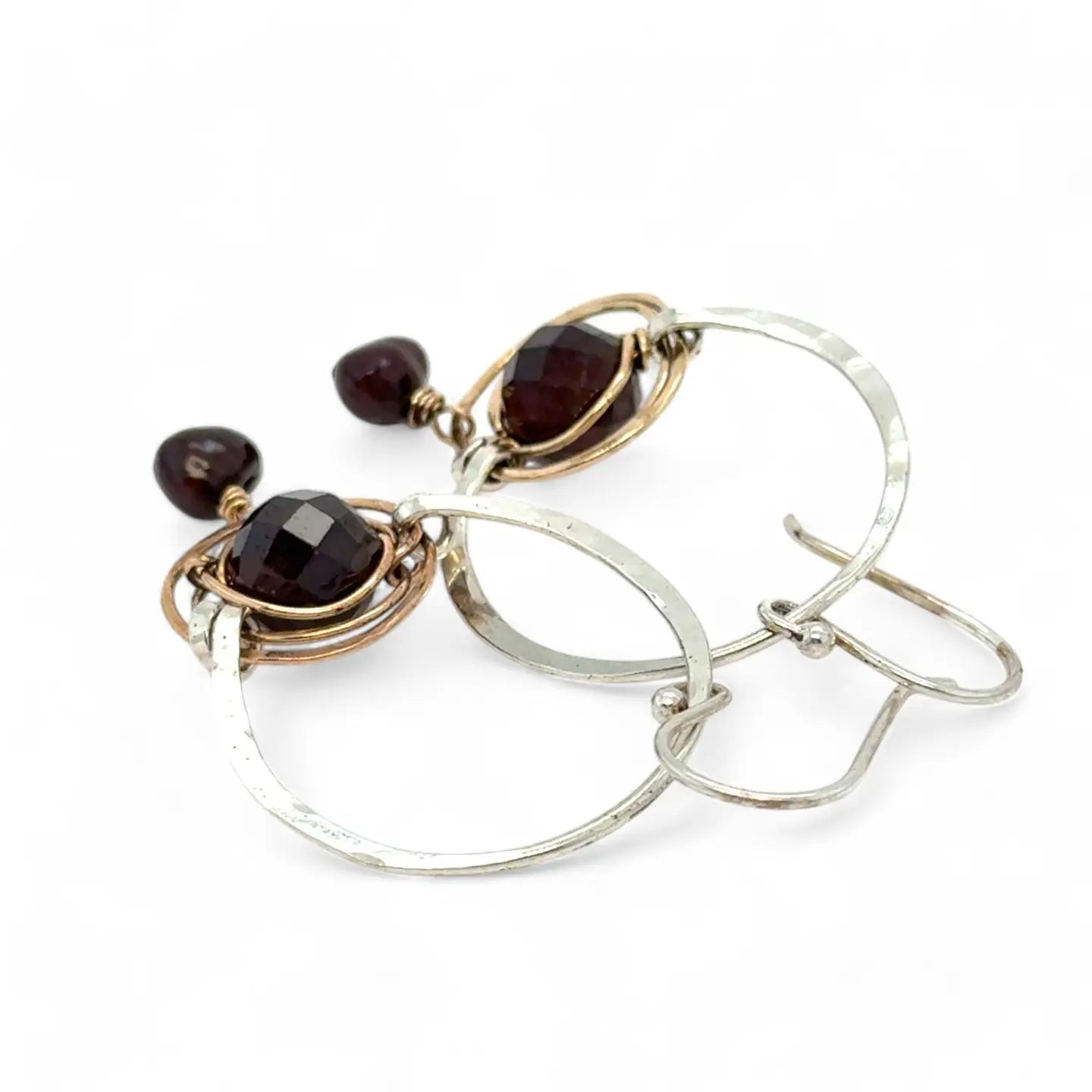 Garnet Satellite Hoop Earrings E83512 - Art by any Means Jewelryproduct_