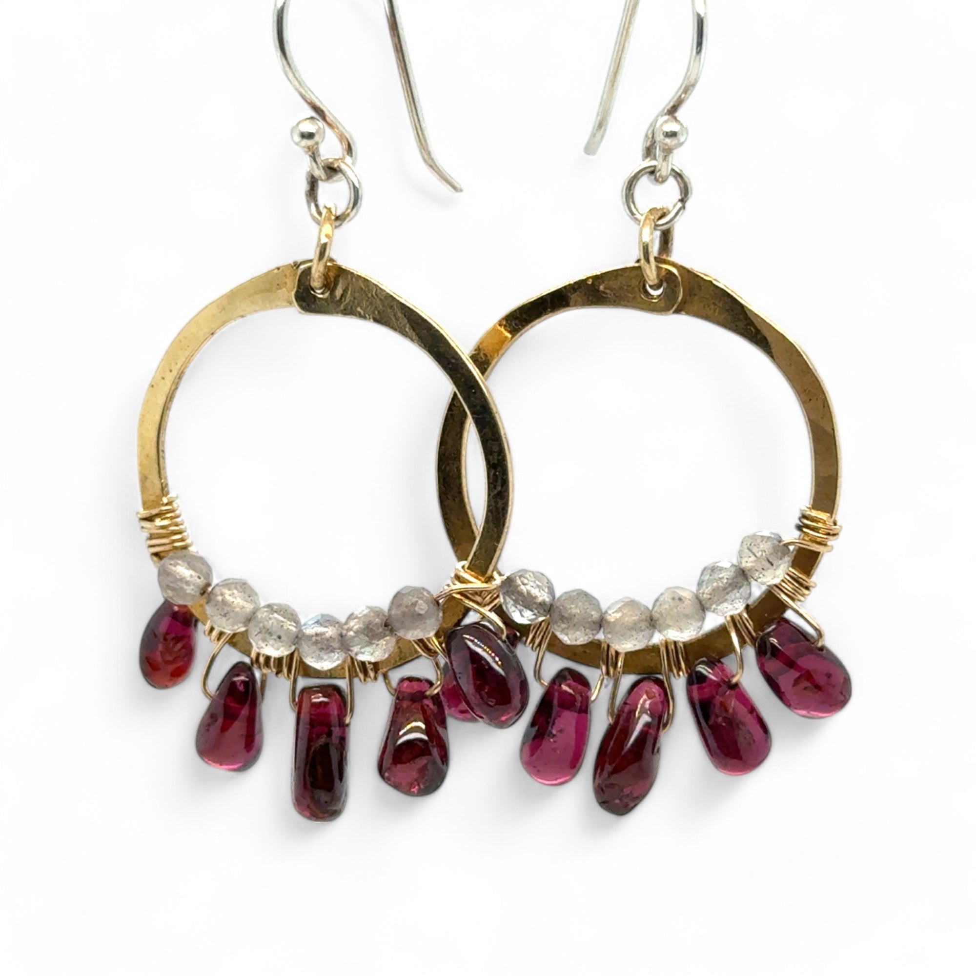 Garnet Seed Hoop Earrings E83511 - Art by any Means Jewelryproduct_