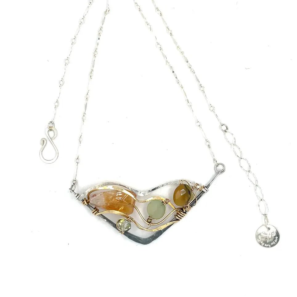 Gemstone Citrine Wedge Necklace 83015N - Art by any Means Jewelryproduct_