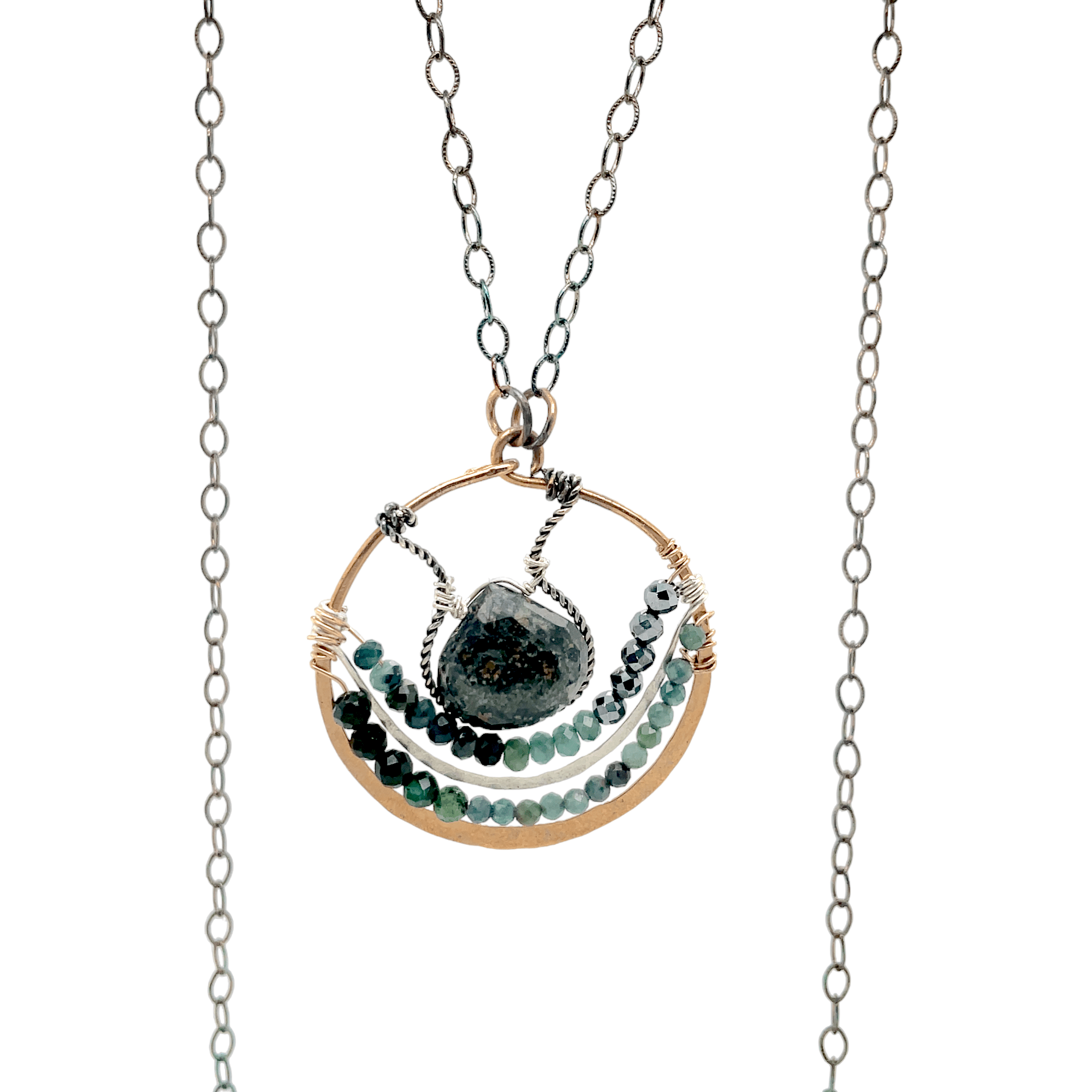 Gemstone Orb Zoisite Pendant Necklace 82705N - Art by any Means Jewelryproduct_