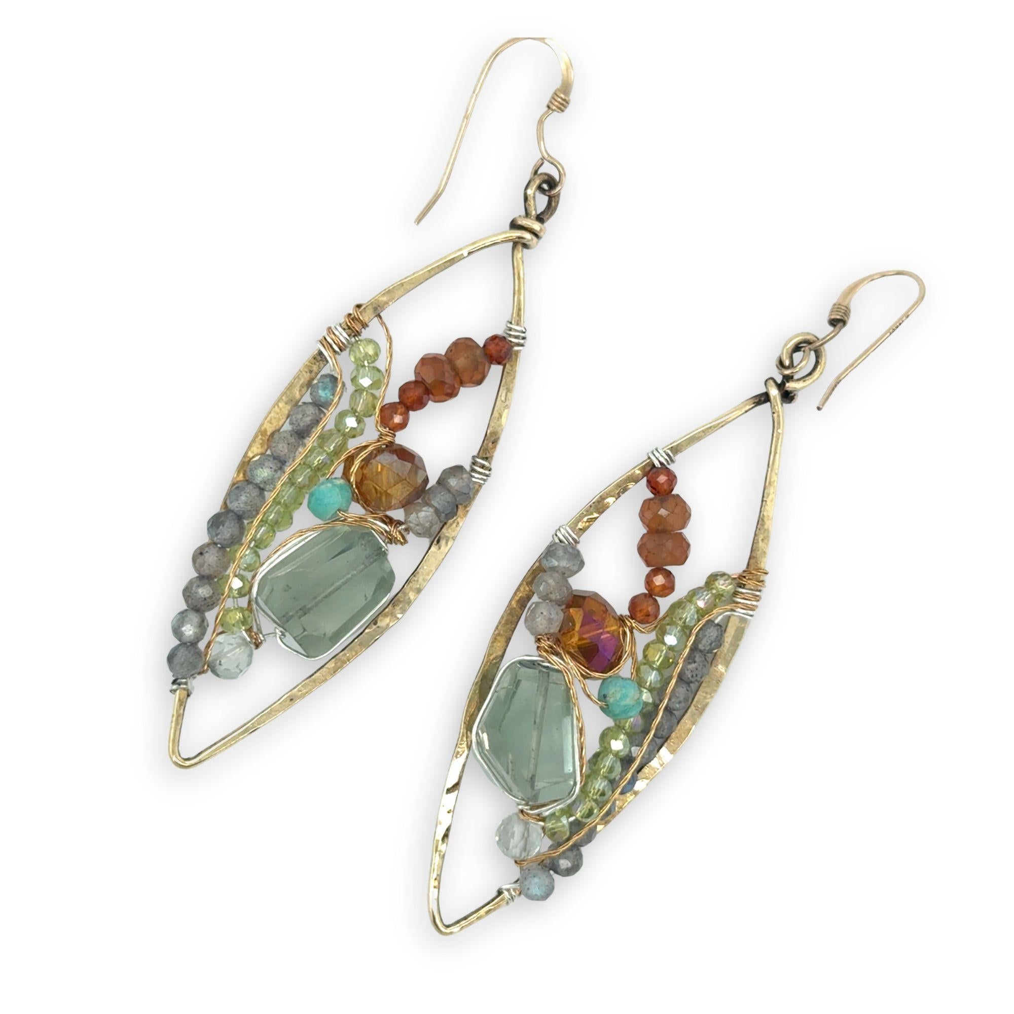 Gemstone Stain Glass Earrings - Art by any Means Jewelryproduct_
