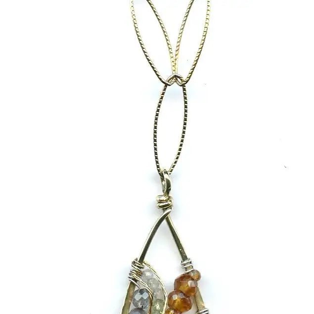 Gemstone Stain Glass Necklace - Art by any Means Jewelryproduct_