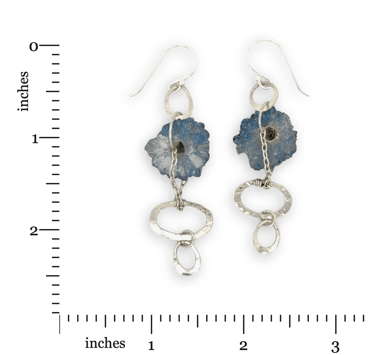 Geode Slice Silver Ring Earrings - Art by any Means Jewelryproduct_