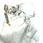 pyrite gemstones embroider a statement sterling silver handmade cuff bracelet, woven with gold filled and brass twist wires