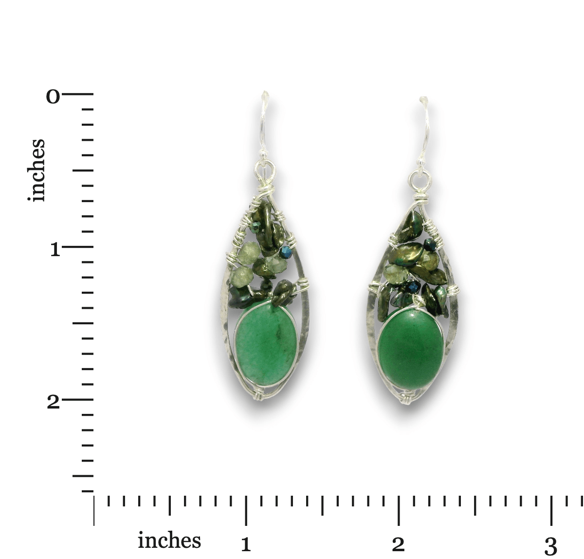 Green Aventurine Buoy Drop Earrings - Art by any Means Jewelryproduct_