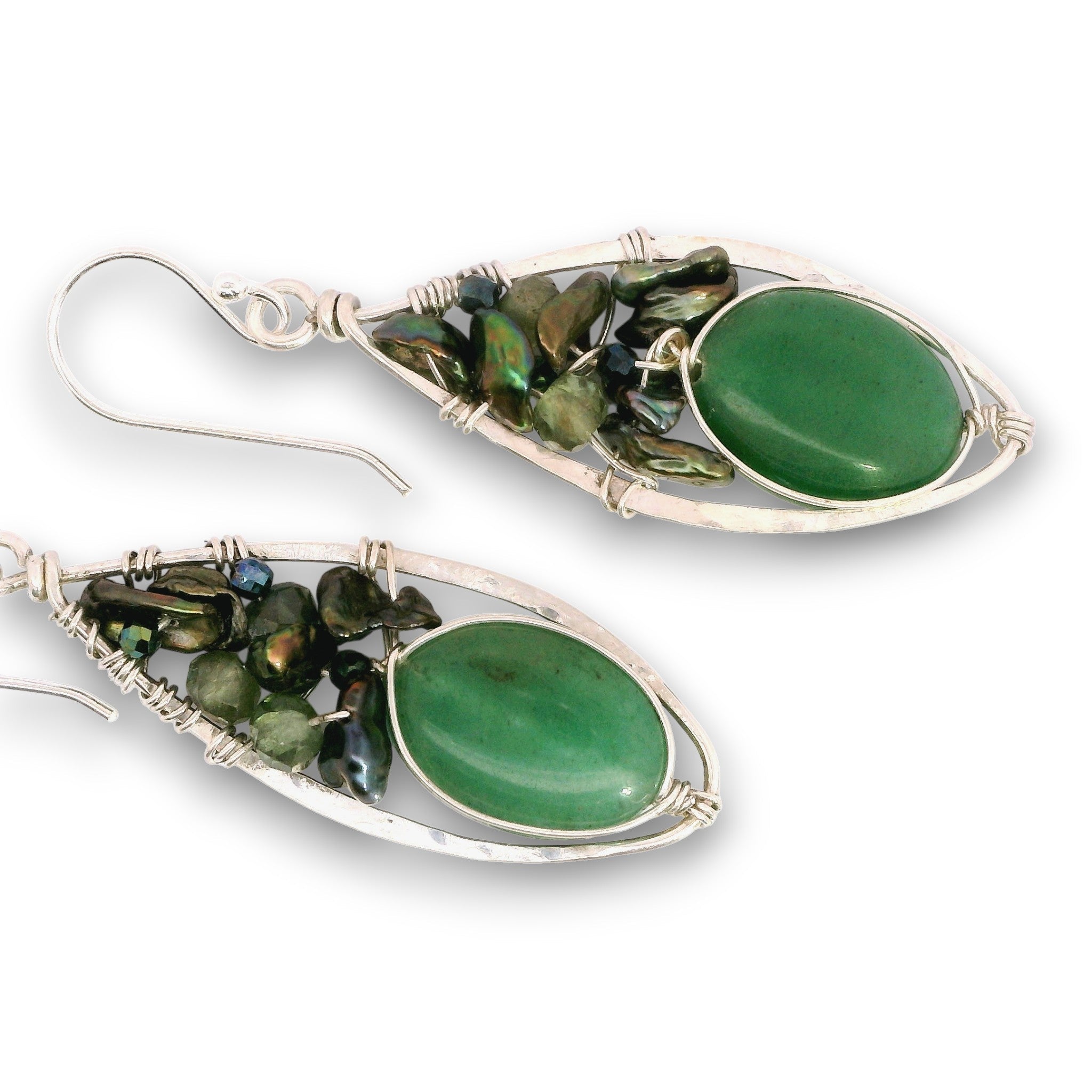 Green Aventurine Buoy Drop Earrings - Art by any Means Jewelryproduct_