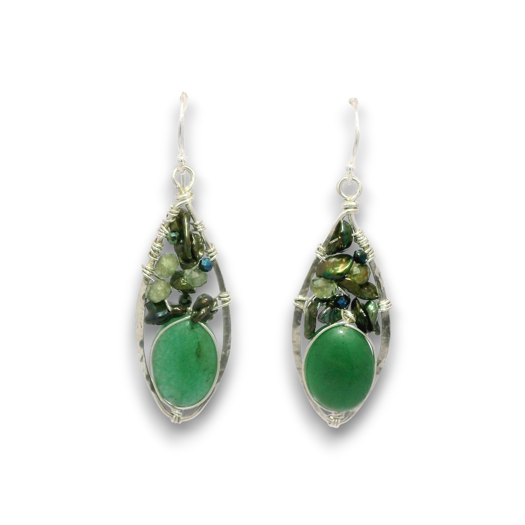 Green Aventurine Buoy Drop Earrings - Art by any Means Jewelryproduct_