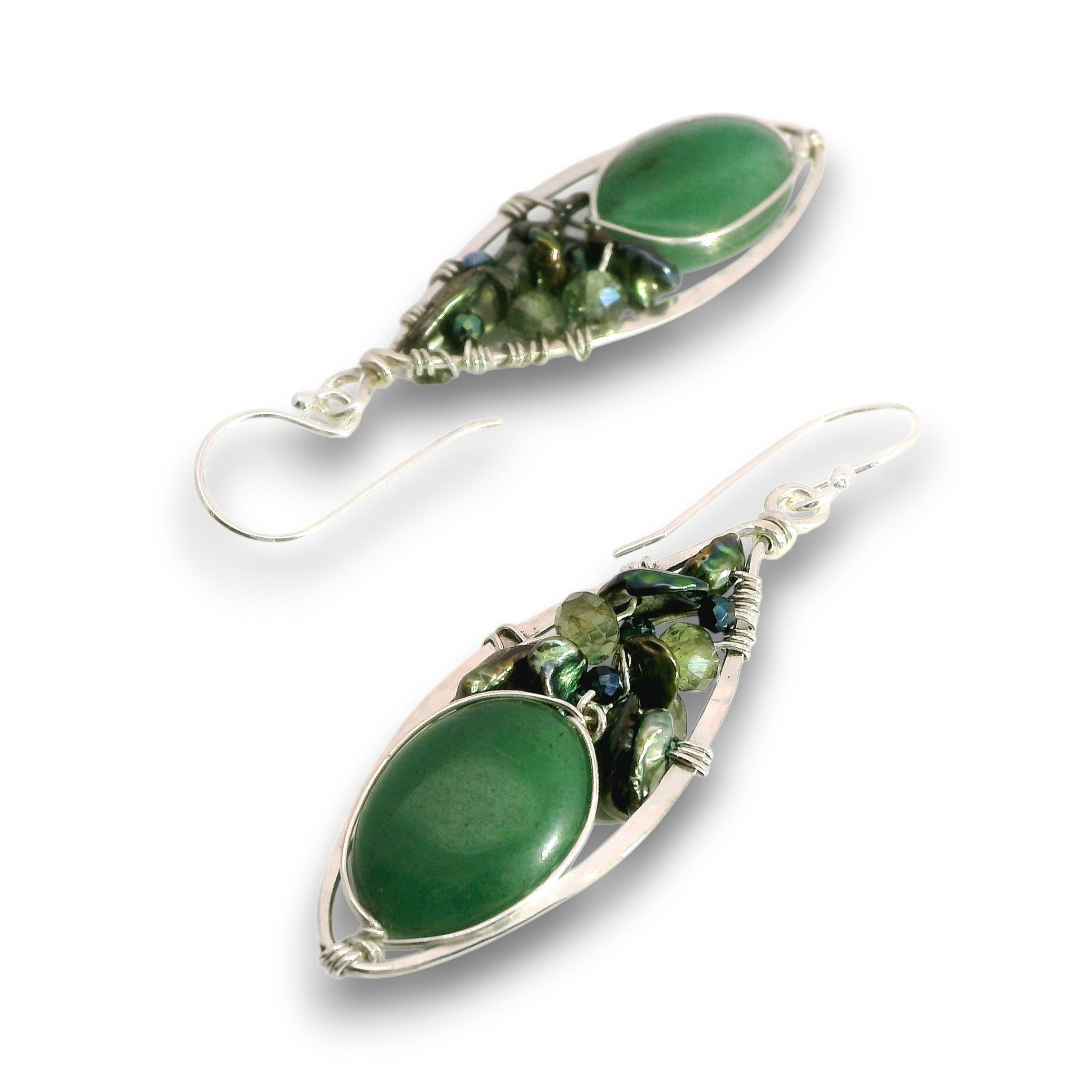 Green Aventurine Buoy Drop Earrings - Art by any Means Jewelryproduct_