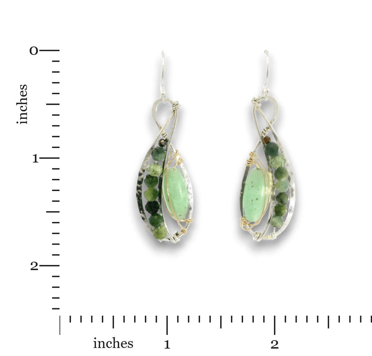 Green Tourmaline Braid Drop Earrings - Art by any Means Jewelryproduct_